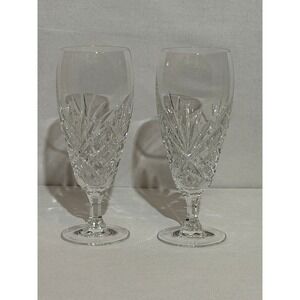 Waterford Crystal Merano Footed Iced Tea Glasses Set of 2 Clear Cut Glass